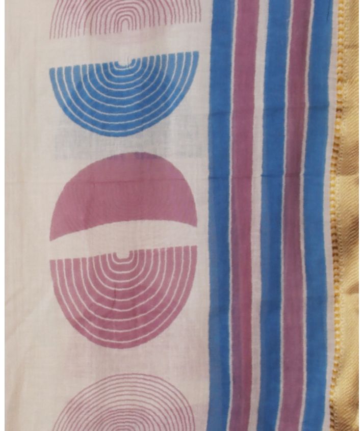 Sarong met ronde patronen in lila en blauw