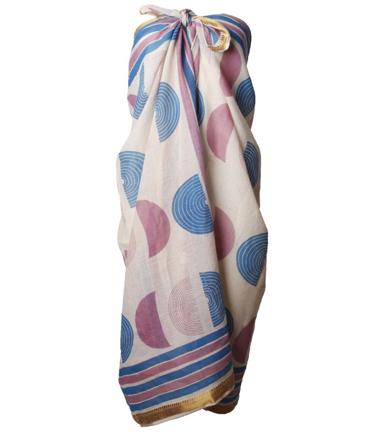 Sarong met ronde patronen in lila en blauw