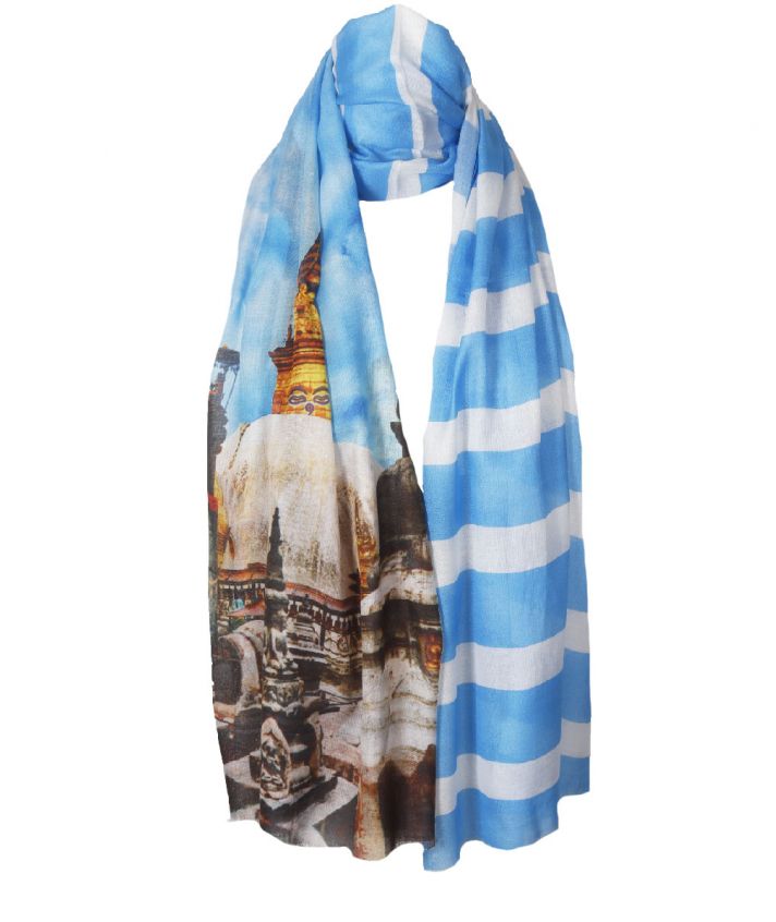 Sjaal met fotoprint van een tempel