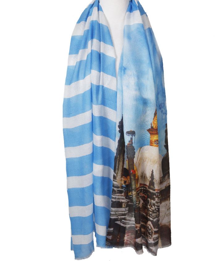Sjaal met fotoprint van een tempel