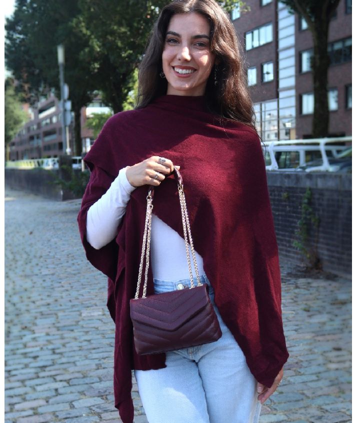 Kasjmier-blend omslagdoek in roest oranje