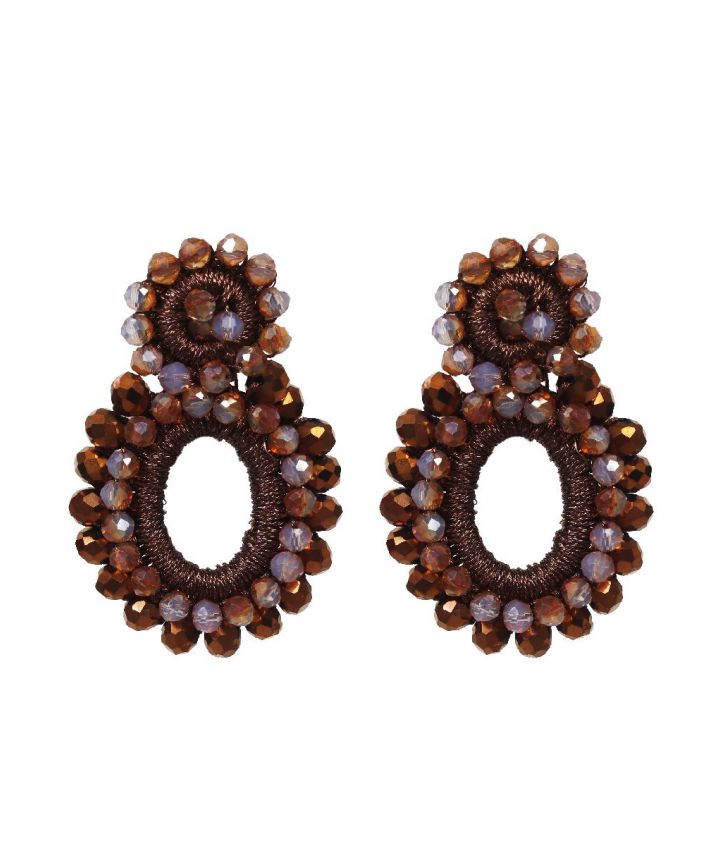 Statement oorbellen in bruin