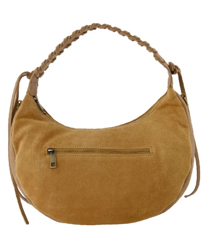 Ava suéde handtas in camel