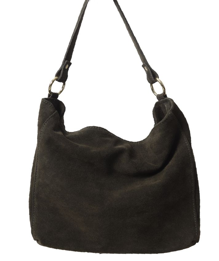 Lottie suède handtas met studs
