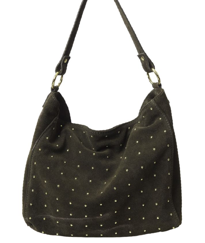 Lottie suède handtas met studs