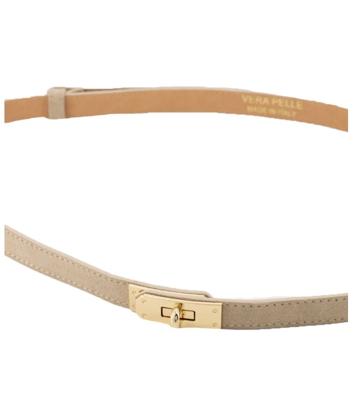 Luna suède riem in lichtbeige