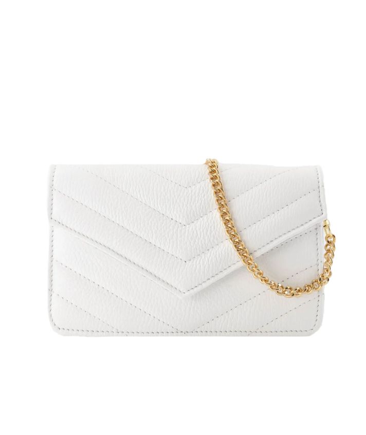 Lederen crossbody clutch in wit