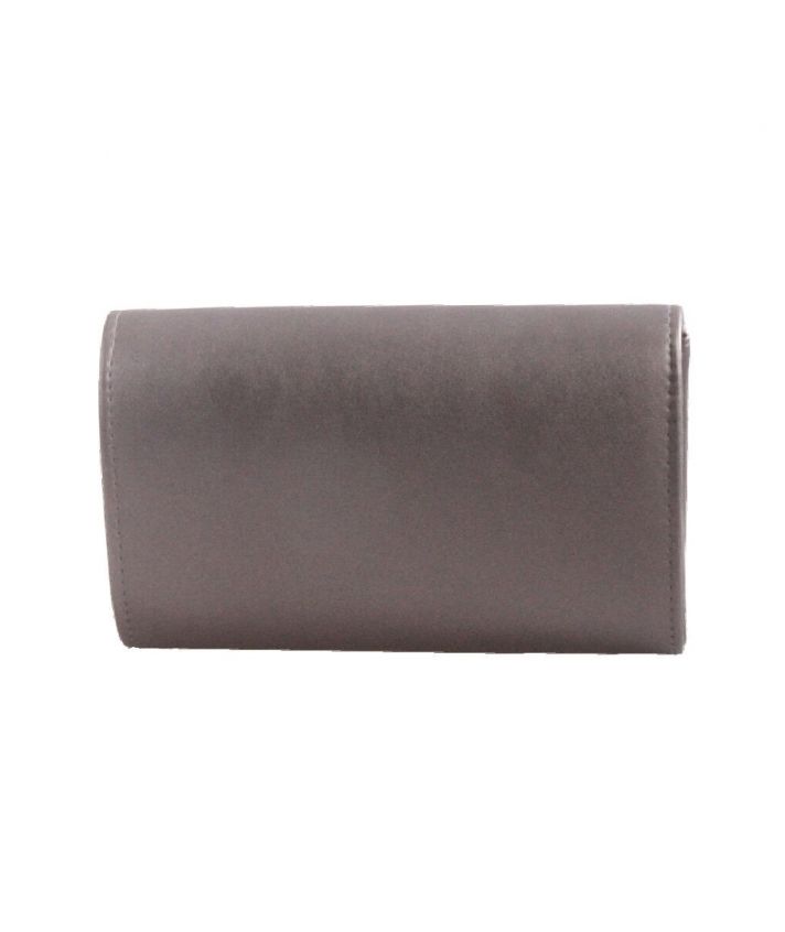 Clutch/avondtas in de kleur donker-taupe