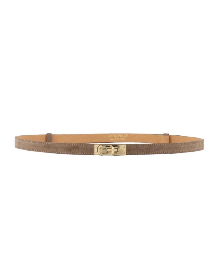 Luna suède riem in taupe