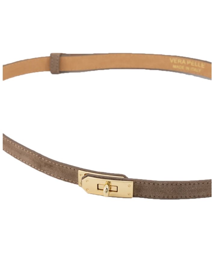 Luna suède riem in taupe