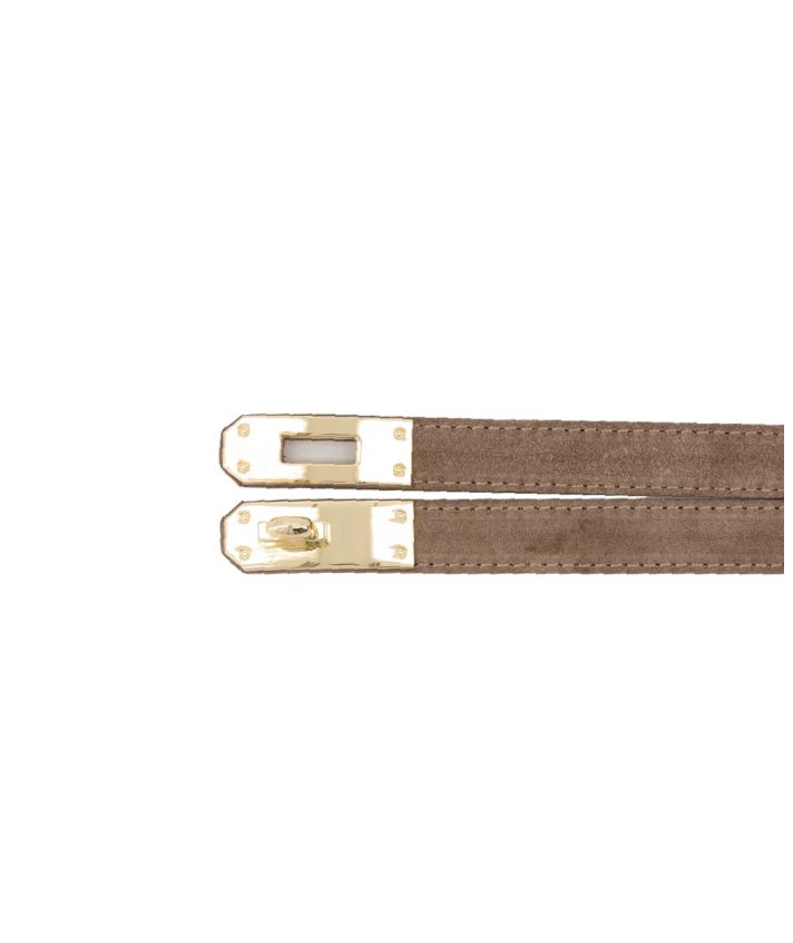 Luna suède riem in taupe