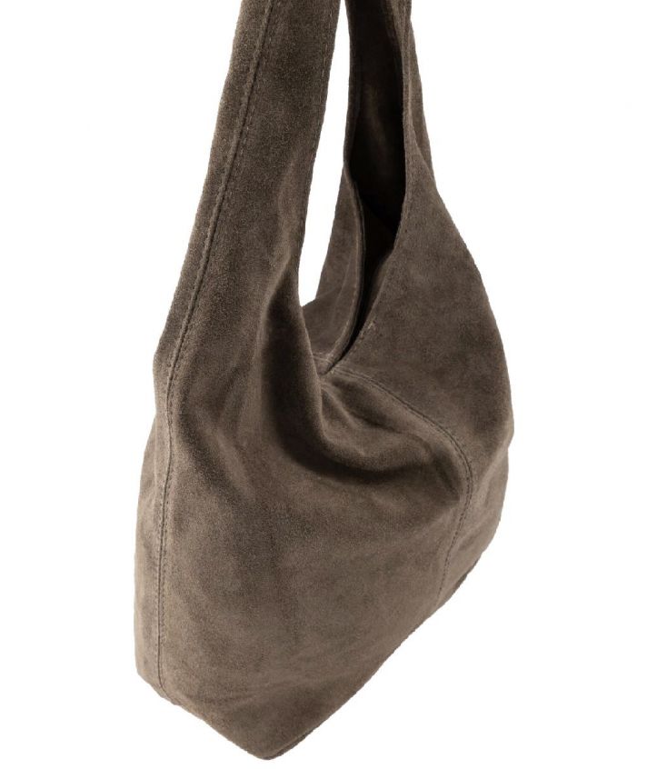 Taupe suède shopper met rits