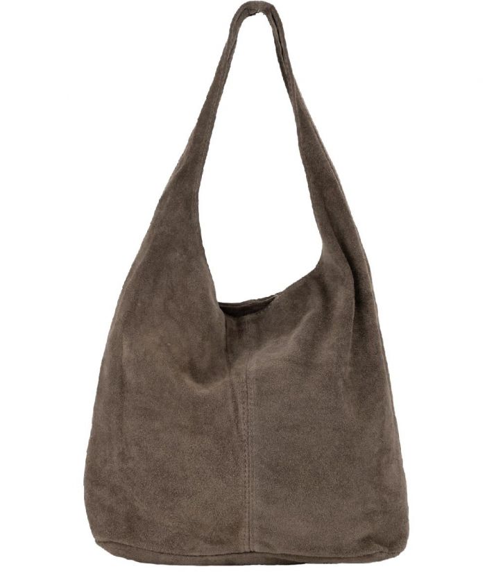 Taupe suède shopper met rits