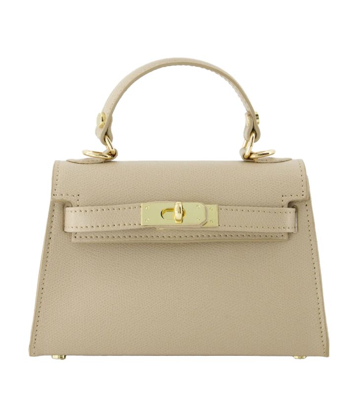 Livia lederen handtas in taupe