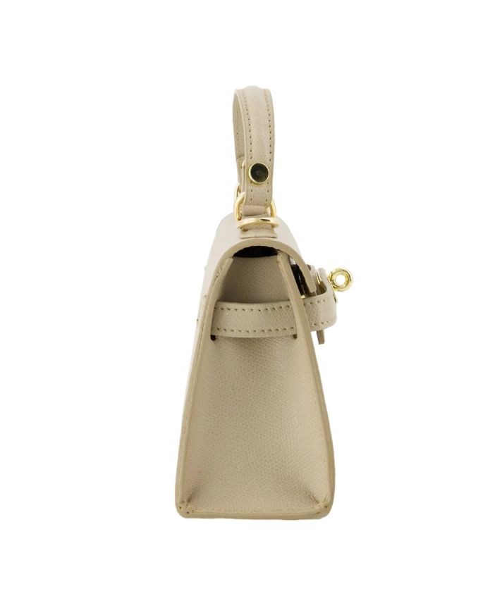 Livia lederen handtas in taupe
