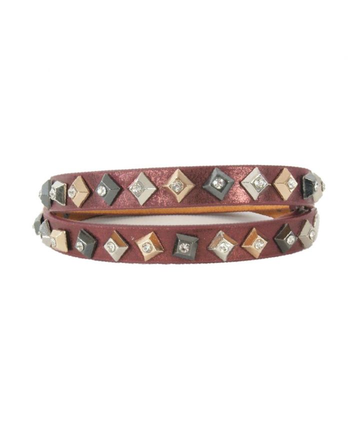 set rode laars riempjes met  studs en strass