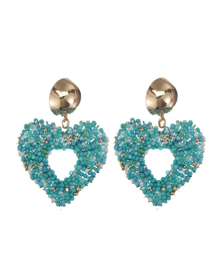 Statement oorbellen in turquoise