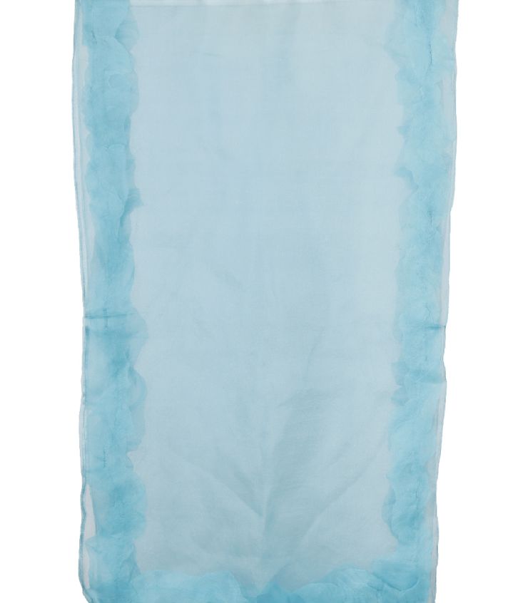 Turquoise zijden organza stola