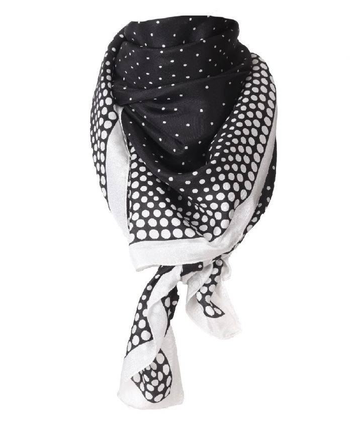 Vierkante zijde sjaal met polka dots