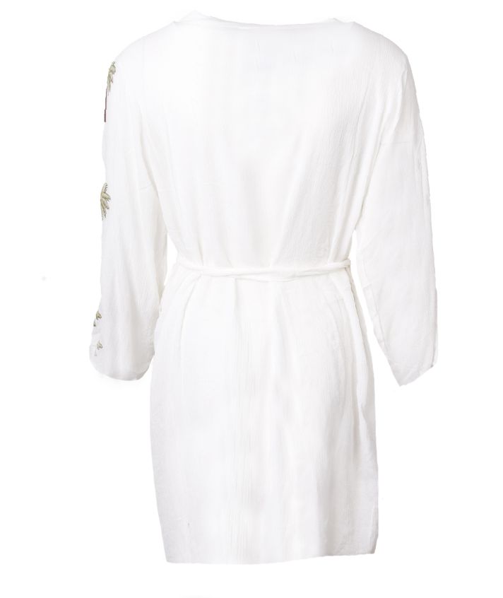 Kimono met geborduurde palmbomen