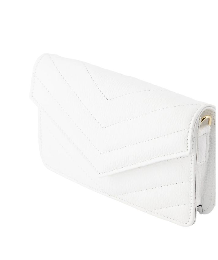 Lederen crossbody clutch in wit