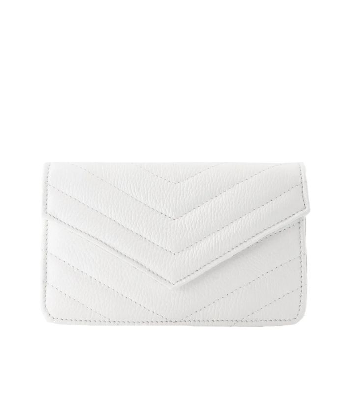 Lederen crossbody clutch in wit