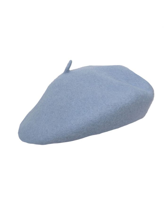 Wollen Franse baret in denimblauw