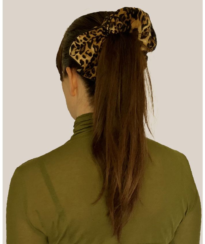 XL scrunchie met luipaardprint