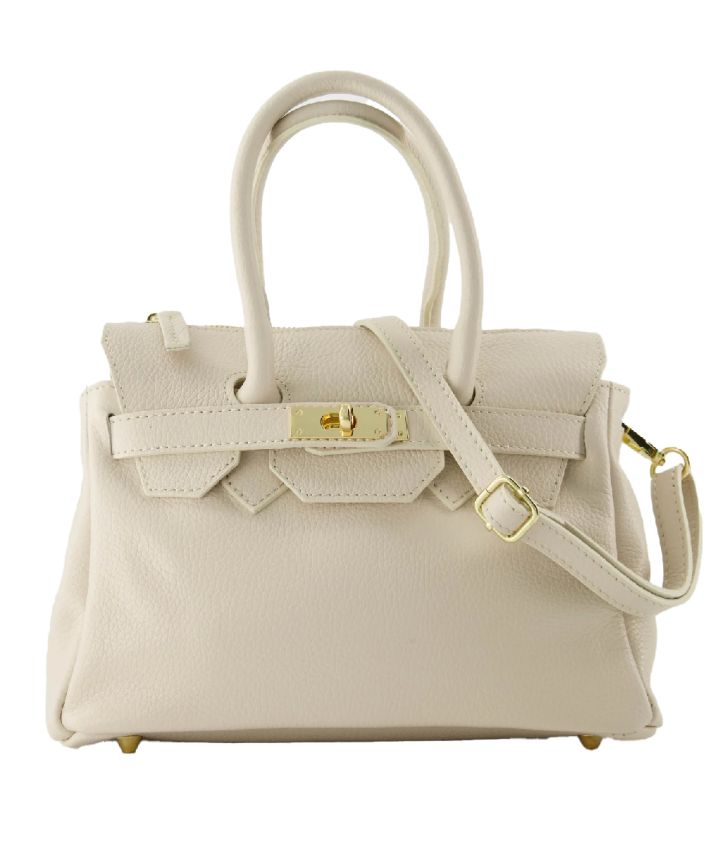 Yara lederen handtas –Lichtbeige