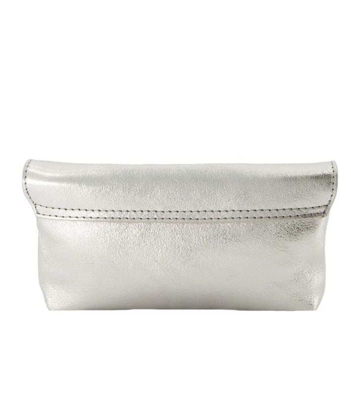 Helene metallic lederen clutch