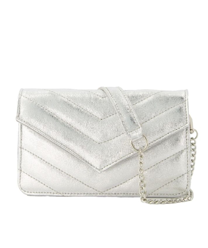 Louise metallic lederen cluch/crossbody tas