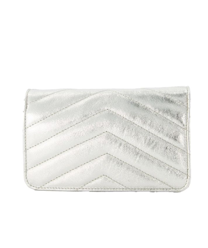 Louise metallic lederen cluch/crossbody tas