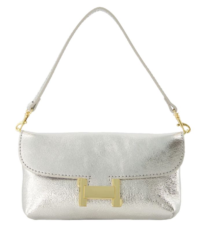 Helene metallic lederen clutch