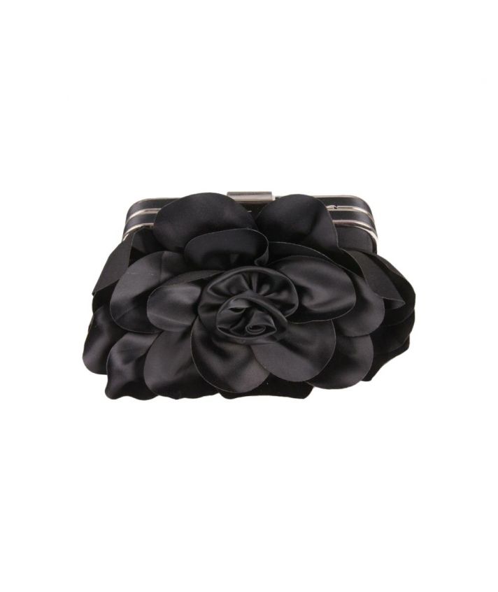 Zwarte rozen box clutch