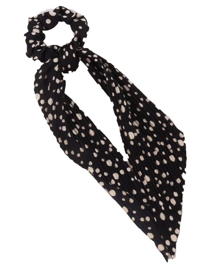 Scrunchie met geplisseerde lint