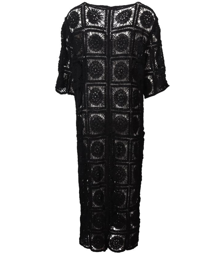 Gehaakte kimono in zwart