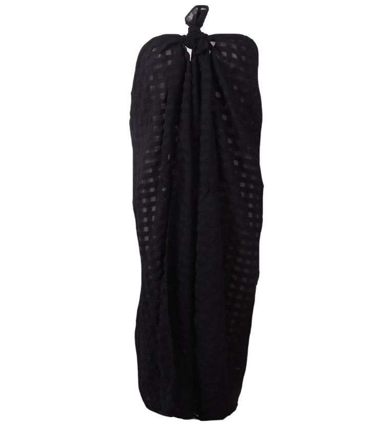 Zwarte sarong met geweven ruitjes