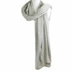 Kasjmier-blend sjaal/omslagdoek in lichtgrijs