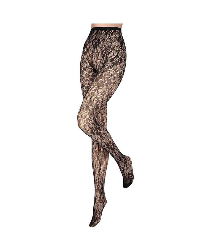 Zwarte kanten panty