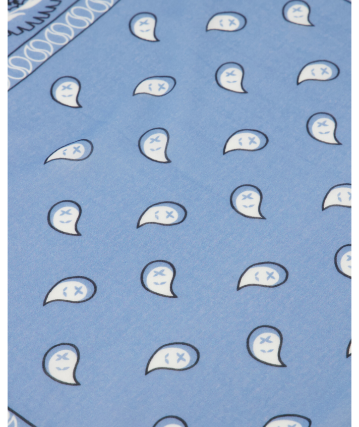 Zijde-blend bandana sjaal in denimblauw