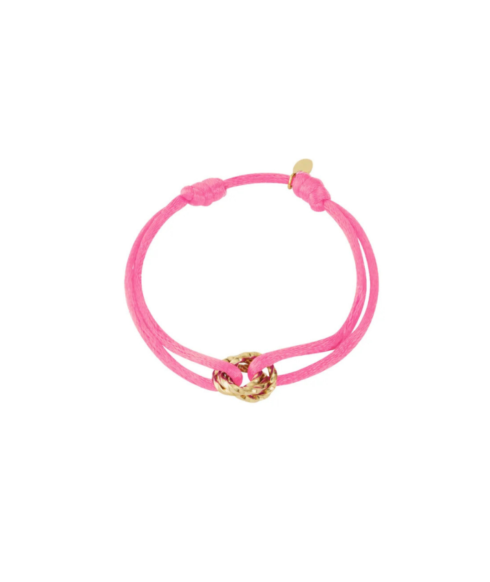 Satijnen armband met knot bedel – Stainless Steel