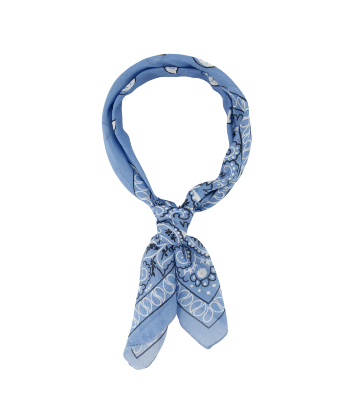 Zijde-blend bandana sjaal in denimblauw