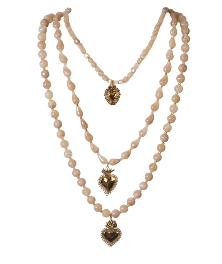 Lange kralenketting met bedels