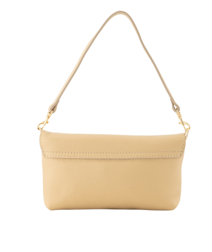 Helene lederen clutch in beige