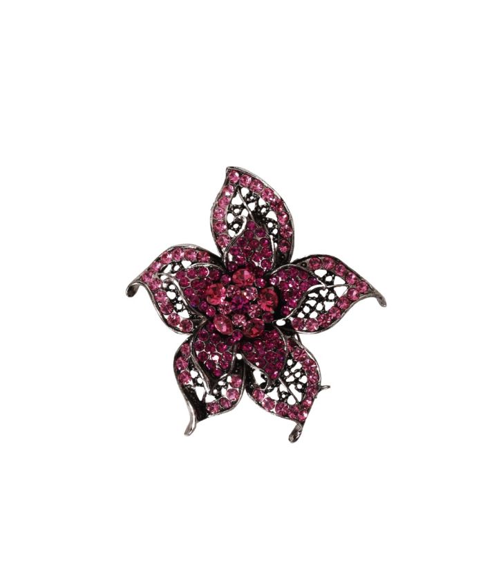 Bloem broche in roze
