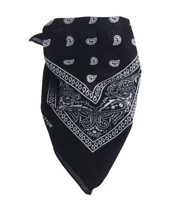 Bandana / boerenzakdoek met klassieke paisley print in zwart