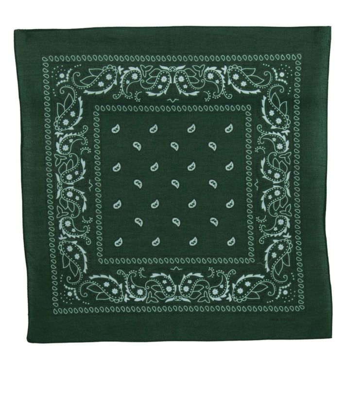 Bandana / boerenzakdoek met klassieke paisley print in donkergroen