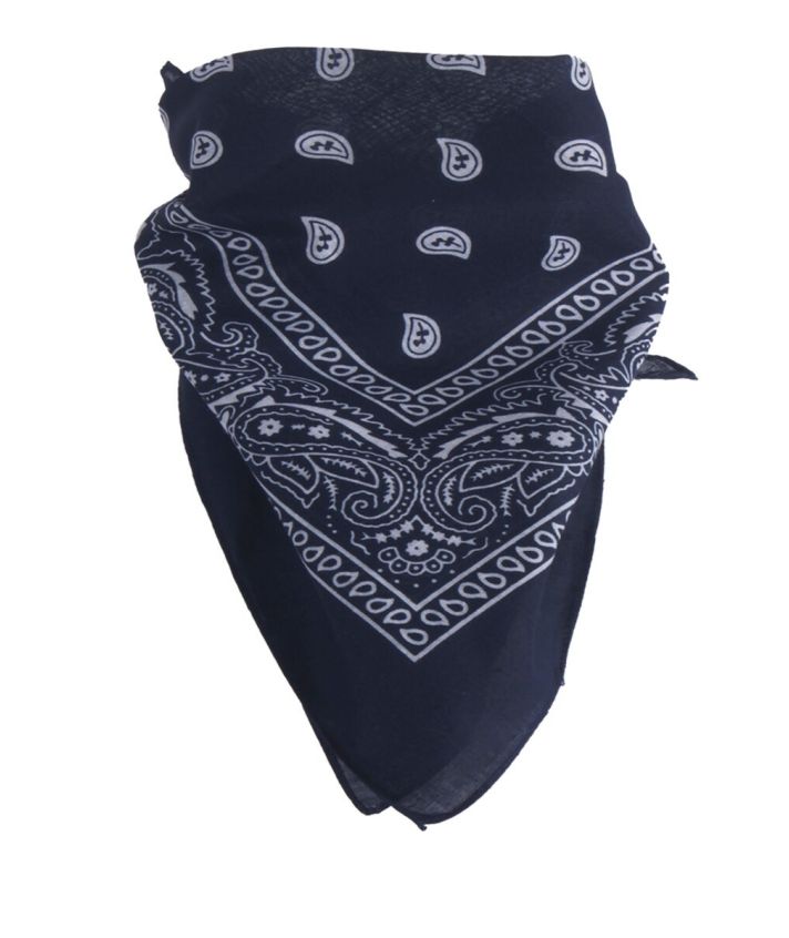 Bandana / boerenzakdoek met klassieke paisley print in donkerblauw