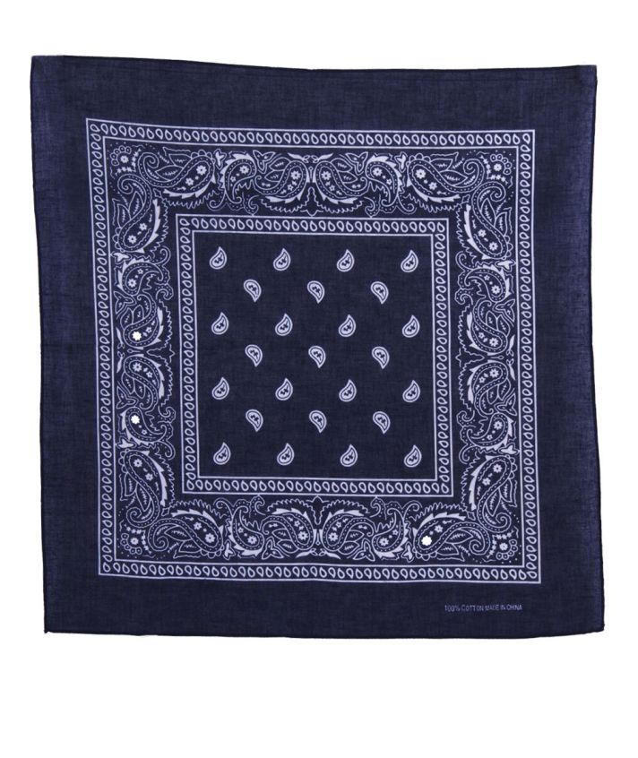 Bandana / boerenzakdoek met klassieke paisley print in donkerblauw