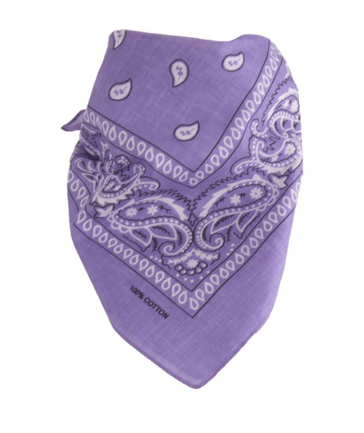 Bandana / boerenzakdoek met klassieke paisley print in lila